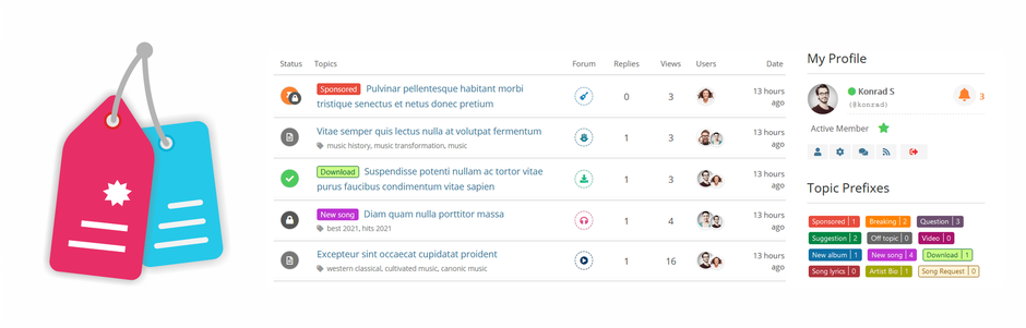 wpForo Topic Prefix and Tag Manager